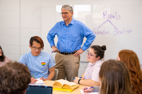 Open-ended, round-table style discussion is a hallmark feature of Dr. Mark Doorley's classes